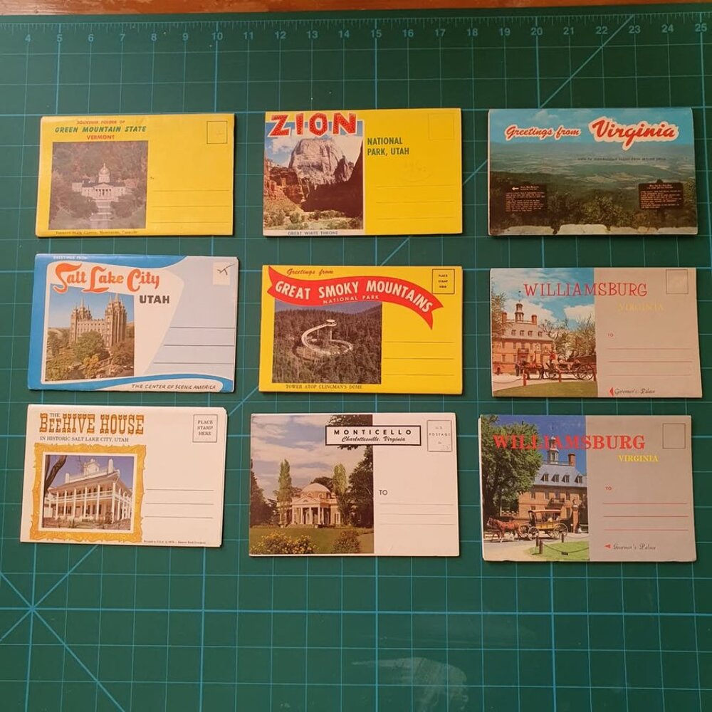Post Card Booklets From the 1960's x9